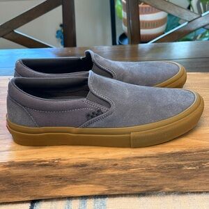 Vans Grey Suede Slip-On with Gum Sole